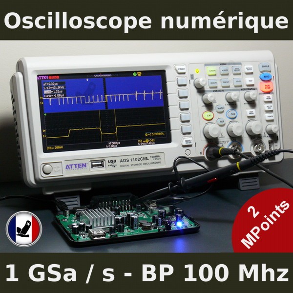 Oscilloscope numérique bicourbe 2 x 100 MHz (Réf - EMD018010)