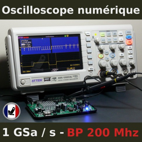 Oscilloscope numérique 200 Mhz 2 voies 40 K échantillons